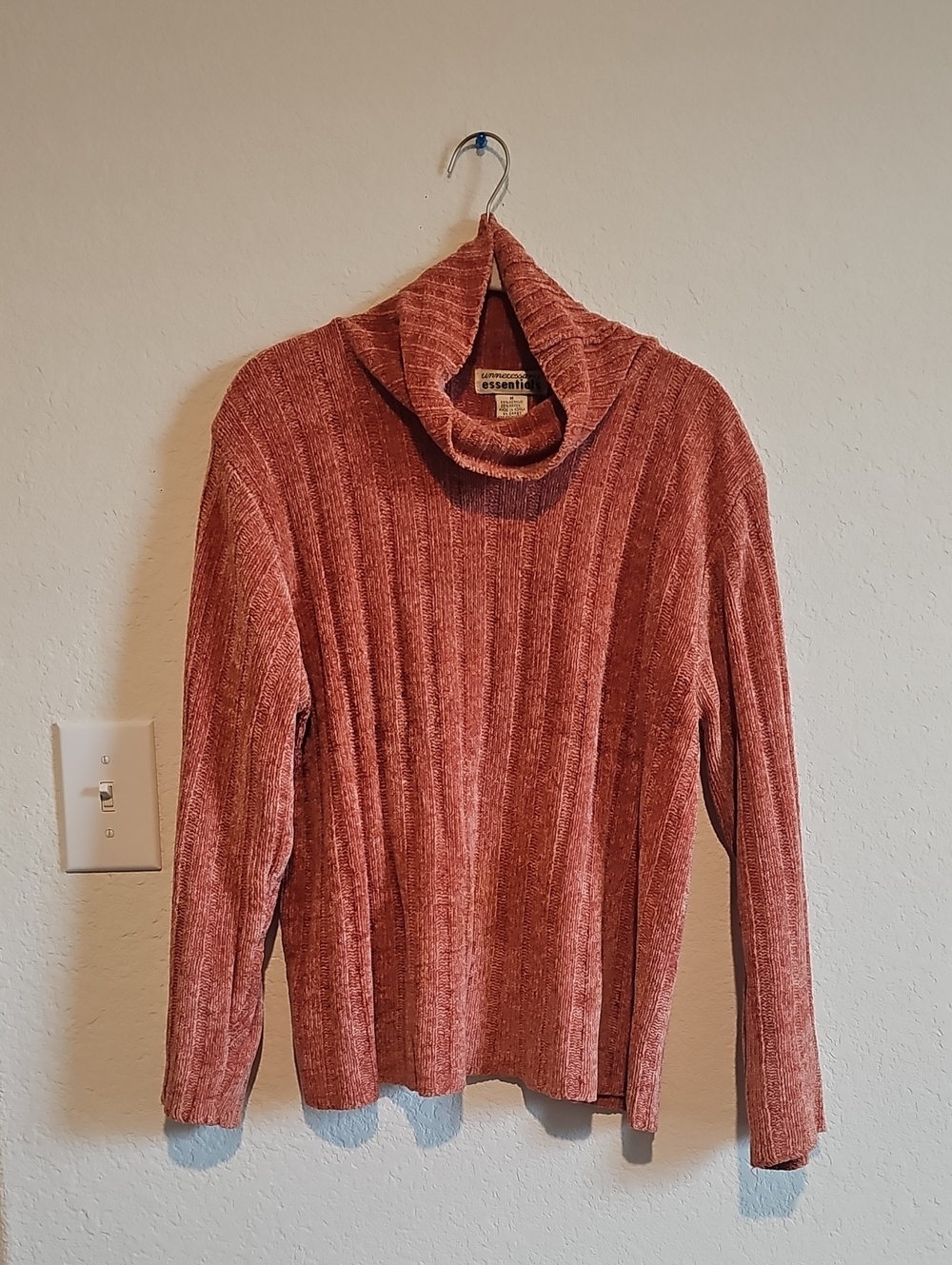 Ribbed Cowl-Neck Sweater in Coral
